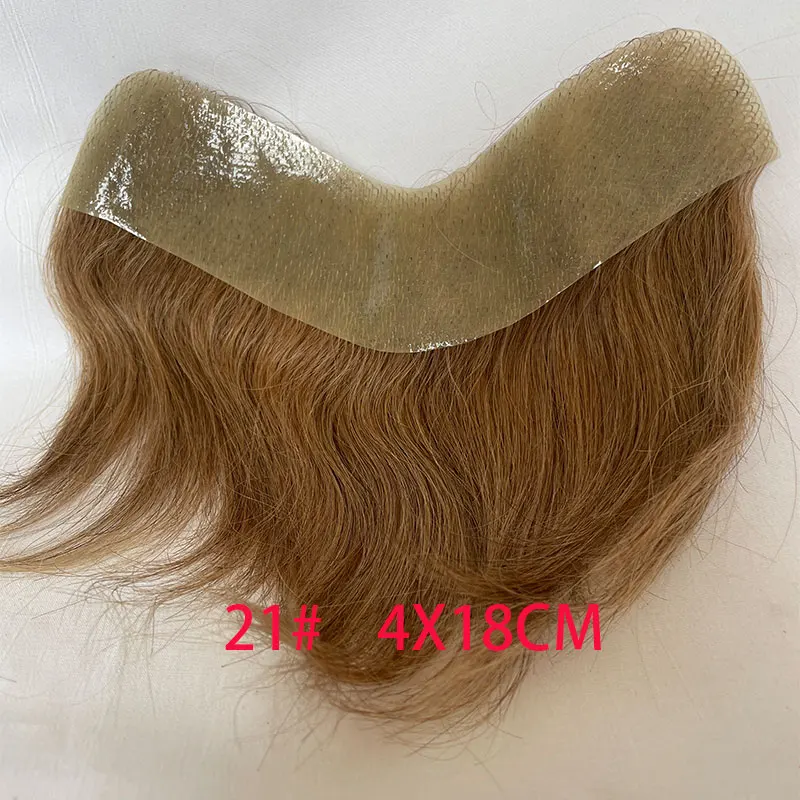 Human Hair Toupee 4x18CM Skin PU V Style for Men