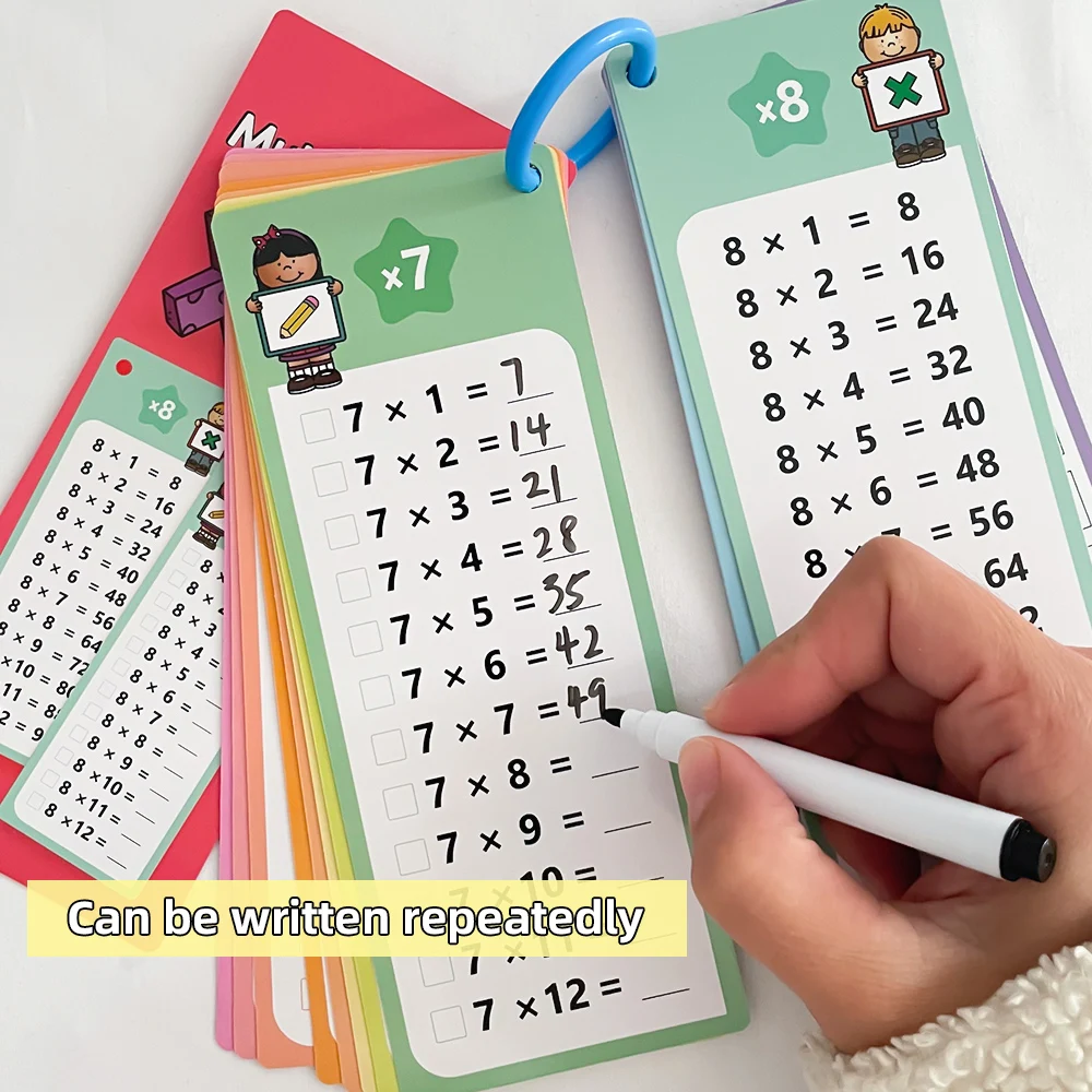 Children Multiplication 1-12 Table Flashcards Maths Fact Skill Improve Arithmetic Learning Tools for Kindergarten Primary School 3