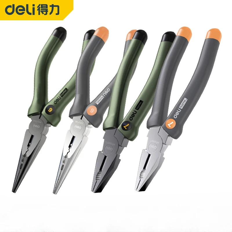 DELI Tricolor 4/6/7PCS  Of Multifunctional Household Tools Measuring Tape Household Wrench/Pliers/Screwdriver Manual Repair Kit
