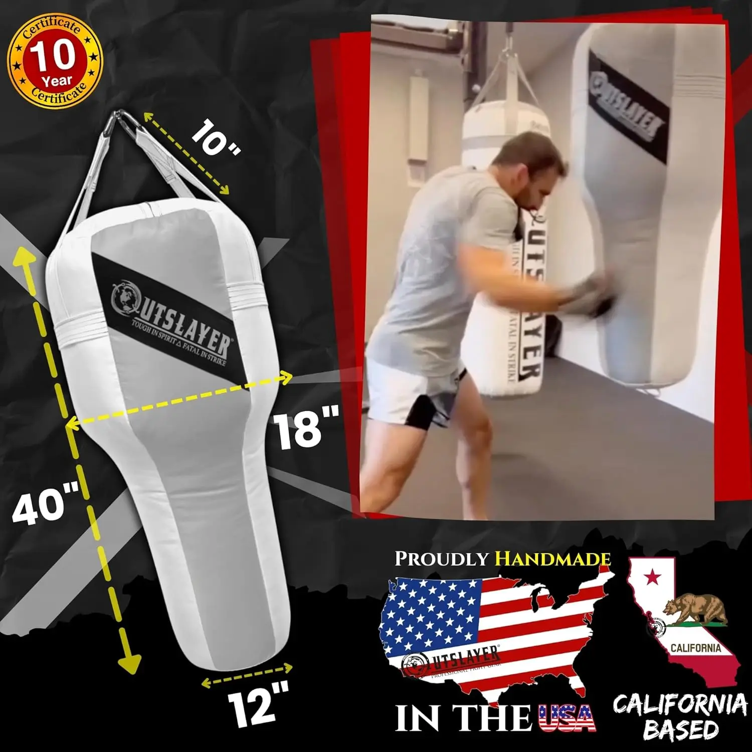 Uppercut Heavy Punching Bag for Boxing & MMA-Customizable Colors, Optional D-Ring, Unfilled/Soft Filled Choices-Made in USA