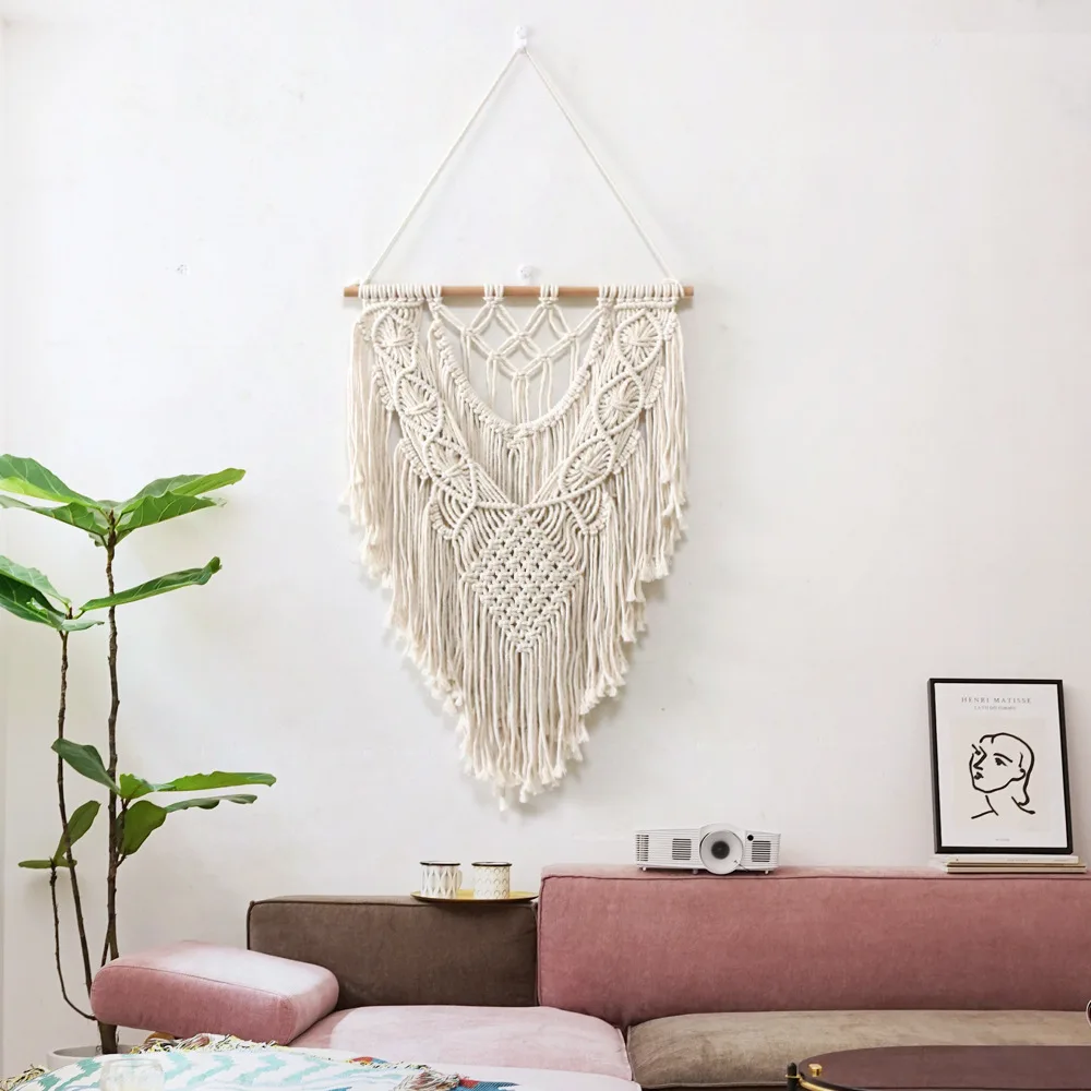 Handmade Chic Tapestry Macrame Woven Wall Hanging Bohemian Home Art Tassel Decor 