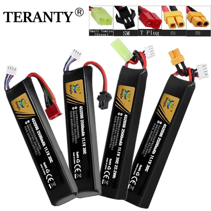 

1PCS RC Water Gun Battery 3S 11.1v 2500mAh 452096 LiPo Battery for Airsoft BB Air Pistol Electric Toys Guns Parts T/Tamiya Plug