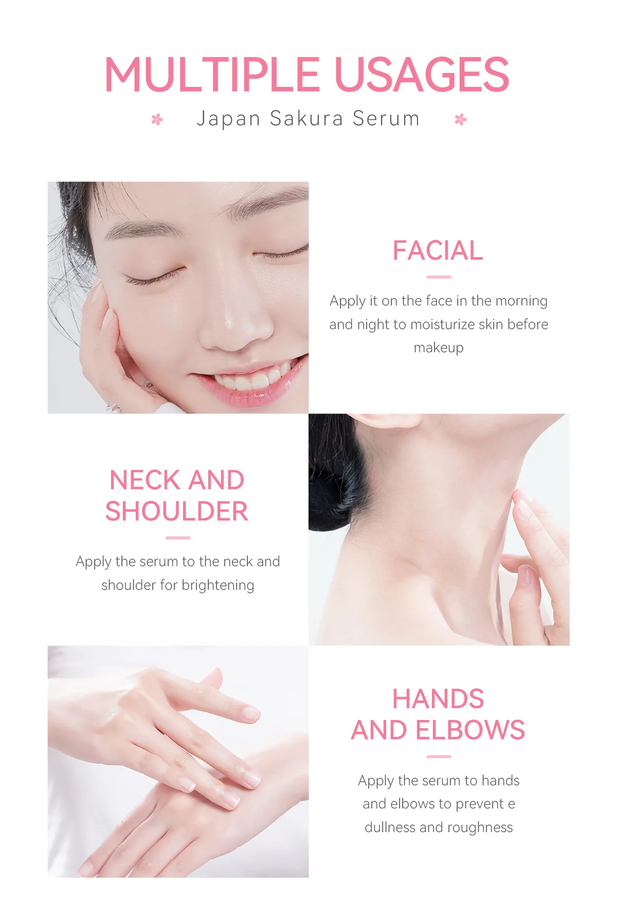 LAIKOU Sakura Face Cherry Blossom Serum Moisturizing Essence Nourishing Improving Dryness Facial Skin Care Products 6