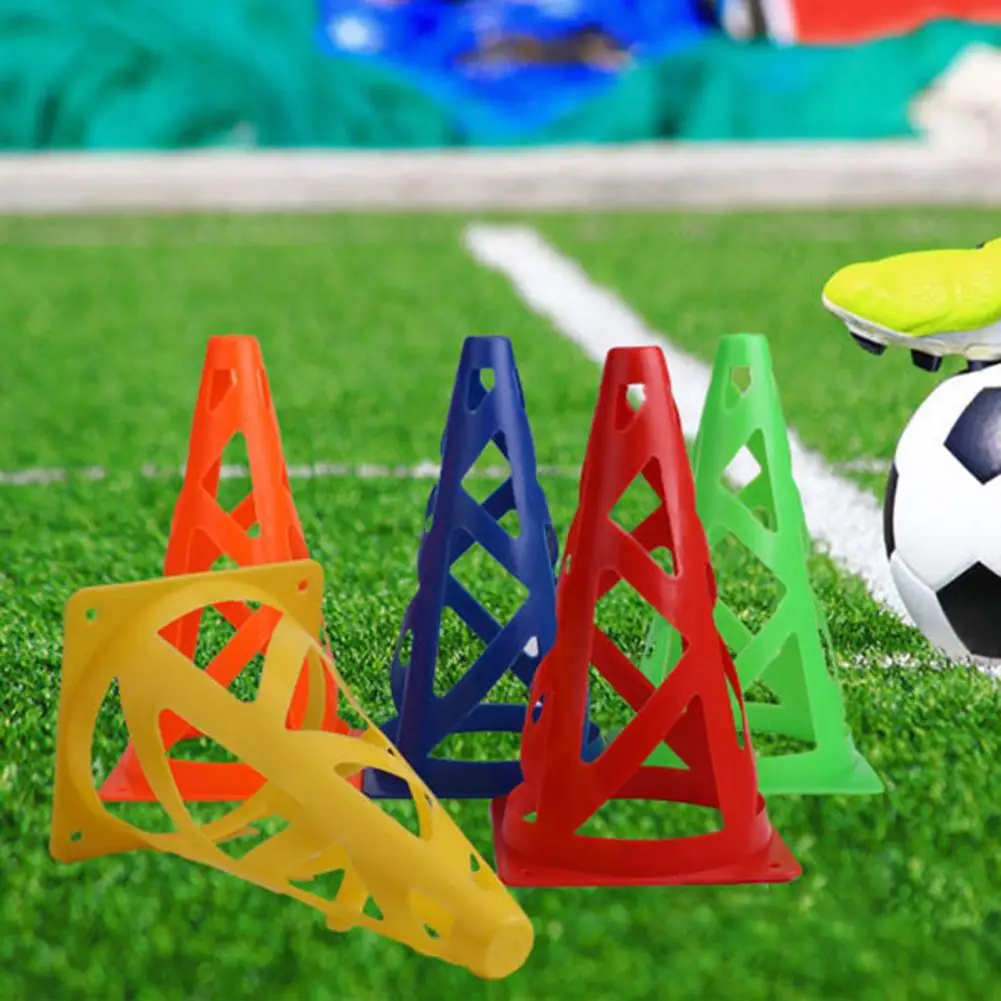 

Soccer Training Cone Windproof Anti-cracking Hollow 23cm Sports Marker Cones Mark Sign Bucket Barrier Road Flat Soccer Equipment