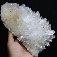Newly Discovered Transparent Natural White Chrysanthemum Crystal Cluster Quartz Specimen 2