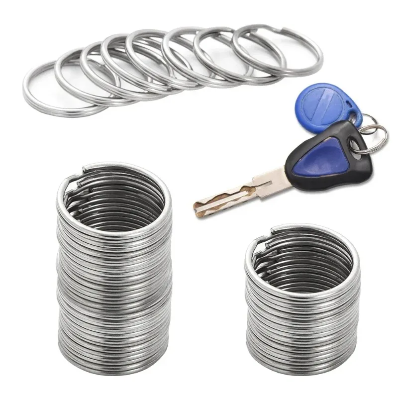 Stainless steel key ring 20/200pcs 25mm round flat split polished metal blank circle for DIY findings