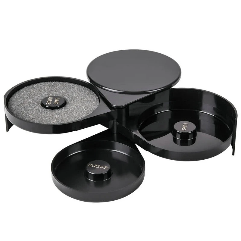Plastic Bar Caddy Organizer Salt Box Glass Rimmer Condiment Dispenser Cup Holder Bar Tools Barware