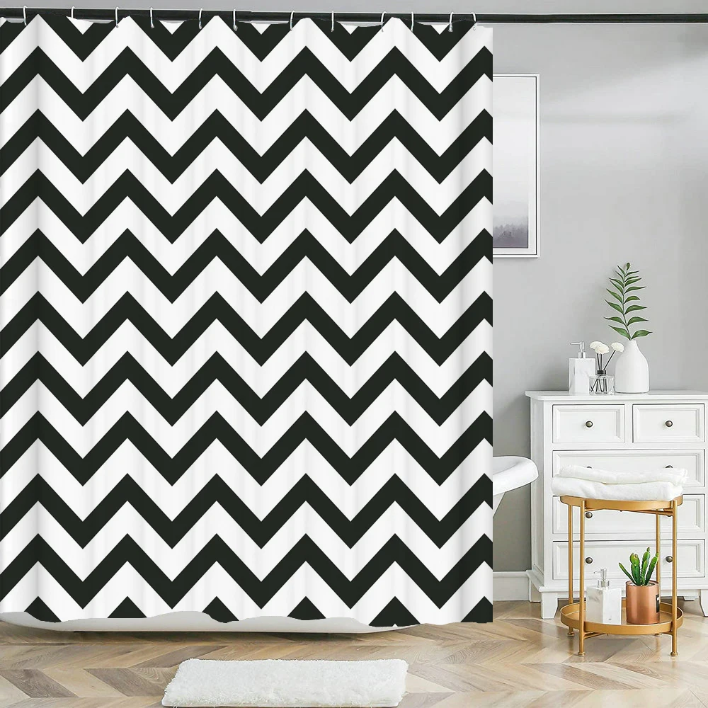 

Nordic Geometric Series Shower Curtain Home Partition Curtain Shower Curtain Waterproof Polyester Printing Bathroom Curtain
