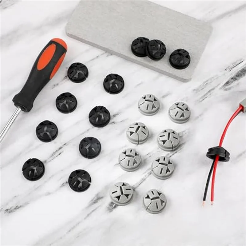 AA01-100Pcs Push-In Cable Connectors, 3/8 Inch Push In Connector Button ...