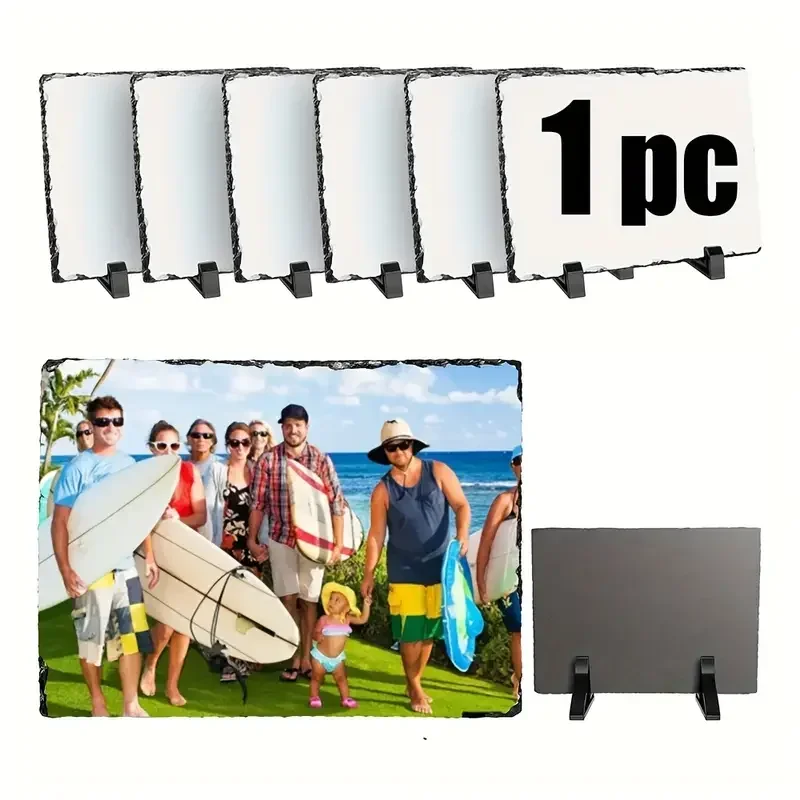 1 Pc Personalized Sublimation Slate Blank Rectangular Heat Transfer Photo Frame Display Stand Heat Tape DIY Projects photo frame