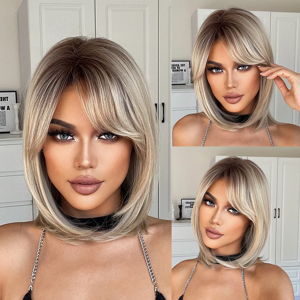 ShortStraightSyntheticWigsDeliveryfromRussiawarehouse35Days