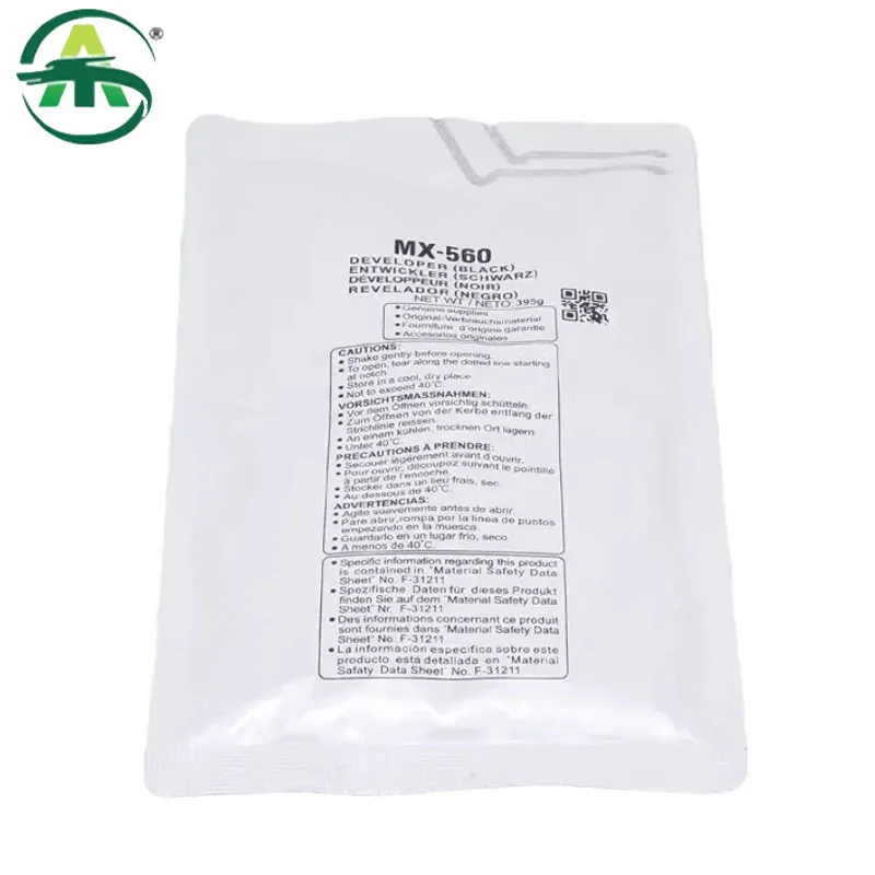 1pcs. MX560 High Stable Developer Powder for Sharp MX3608 3658 4608 4658 5608 5658 MX565 Copier Supplies BK395g