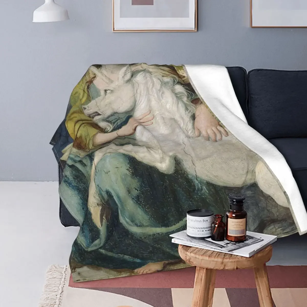 

Женское Флисовое одеяло с единорогом, красивое фантастическое одеяло на заказ, покрывало для кровати, дивана, 200x150 см