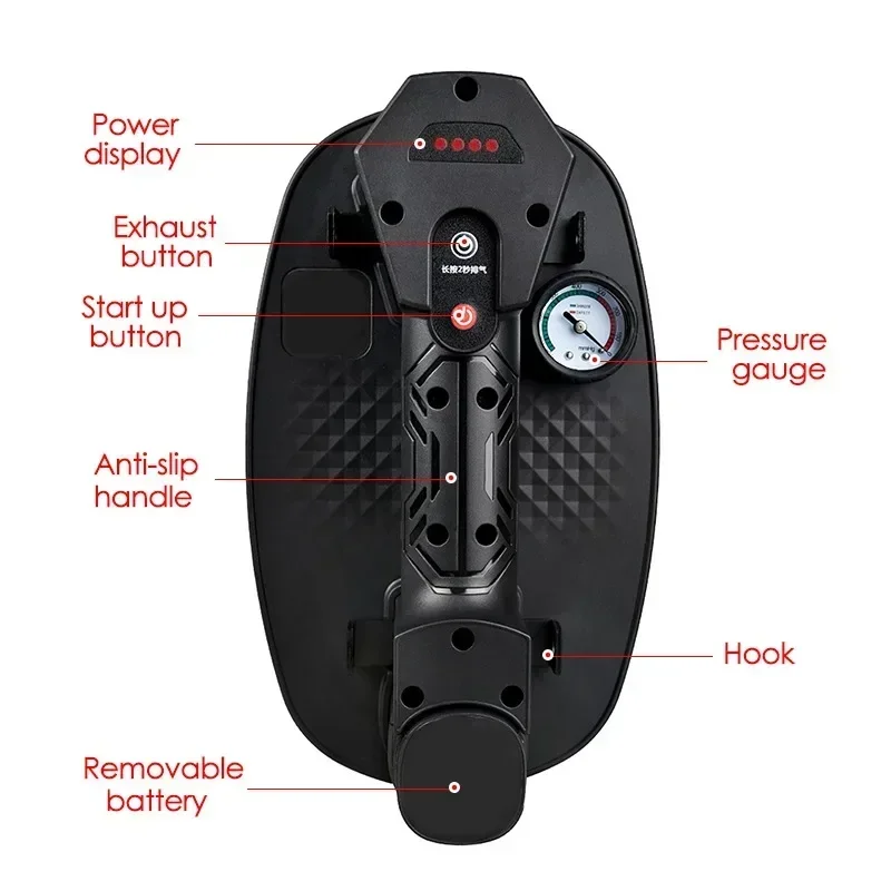 Electric Vacuum Suction Cup 220KG Load with Pressure Gauge Air Pump Glass Tile Lifter Powerful Suckers with 1500mAh Battery