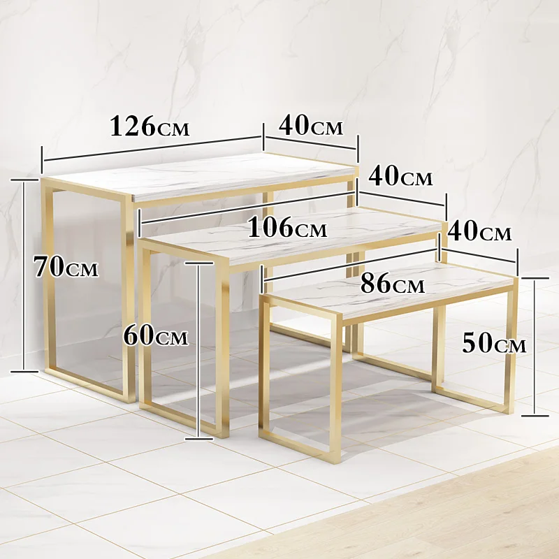 

Custom, best quality clothing store nesting table fashion shoes display table handbag storage rack garment retail shop bag showc