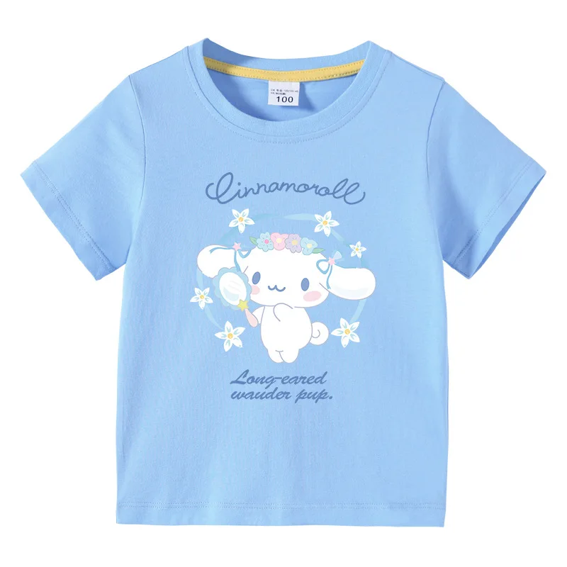 

Sanrio Cinnamon Dog2023 New Children's Clothing Korean Style Children's Summer Short-sleeved Boys and Girls T-shirt Tops Cotton