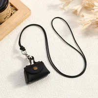 LATS Retro Cute Small Leather Bag Long Necklace for Women Fashion Sweater Chain Neck Hanging Jewelry Versatile Accessory Gift - Image 3