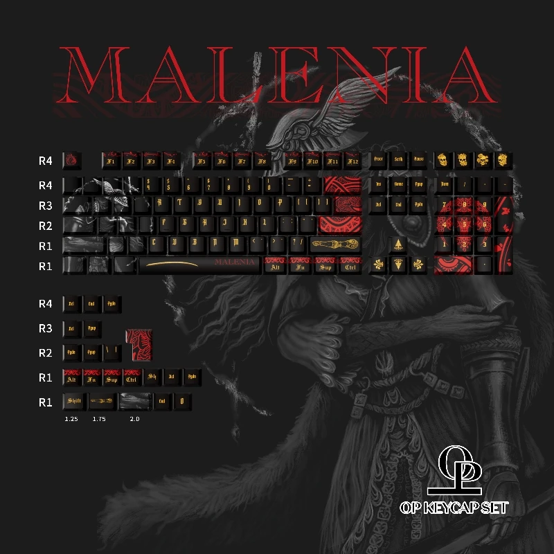 Malenia 캐릭터 키캡 열 승화 Pc 투명 체리 하이 게임 테마 사용자 정의 기계식 키보드 키캡