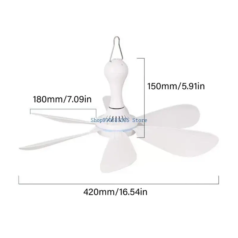 야영 천막 가정을 위한 3개 속도 조정을 가진 16.5인치 USB 힘 거는 팬