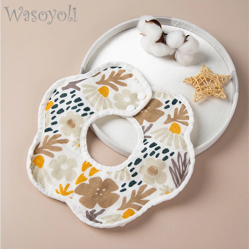

Муслиновый слюнявчик для младенцев Wasoyoli, хлопковая Милая Одежда для младенцев, цветной Детский шарф, 1 шт., 28*31 см, 100%