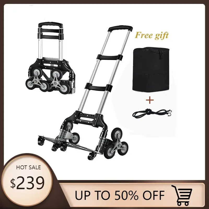 

75KG All Terrain Hand Truck with Bungee Cord Heavy Foldable Trolley for Upstairs Cargo protable Home Travel Shopping Cart