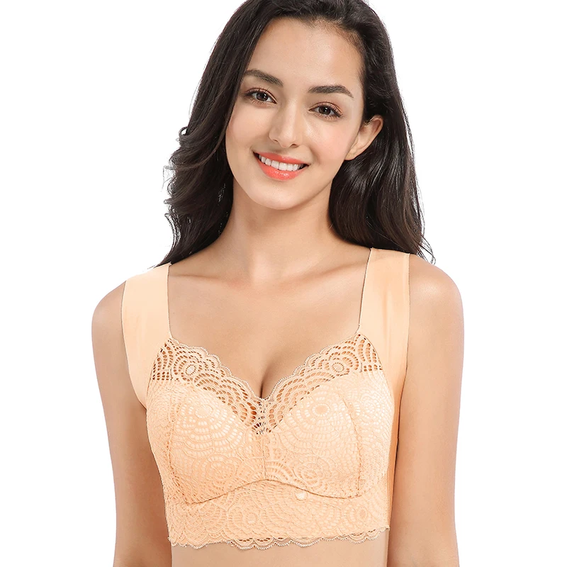 Sexy Strapless Bra Women Plus Size 5XL 6XL 7XL Lace Bras for Women Plus Size Vest Bra Thin Brassiere Full Cup Seamless Bralette 3