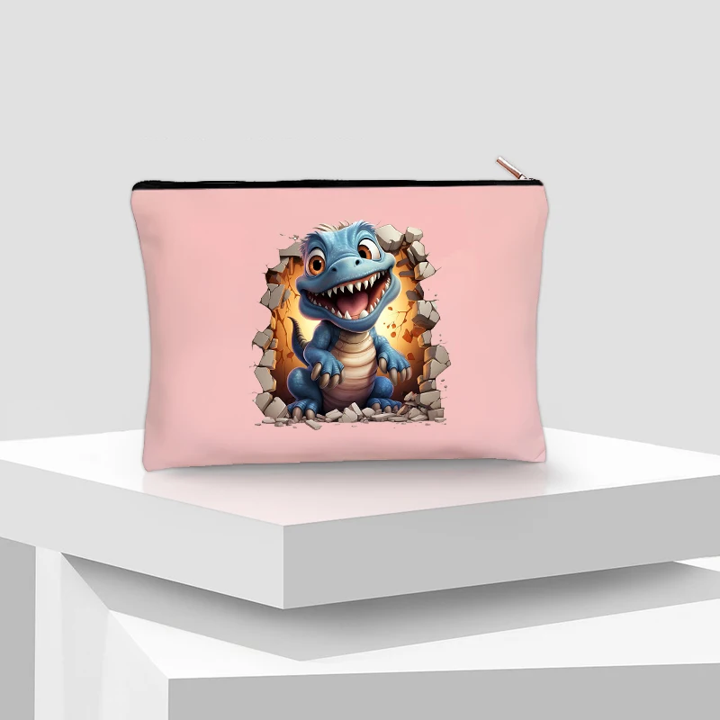 

Kawaii Little Dinosaur Pencil Case Travel Storage Makeup Bag Toilet Kits Go Out Necessity Tyrannosaurus Rex Mini Purse Wallet