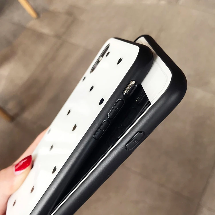 Fashion Love Heart Hard Glass Phone Case
