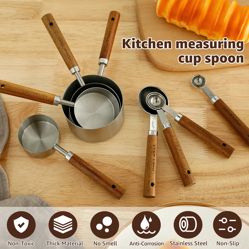 Wildone - Set di 21 misurini e cucchiai in acciaio inox