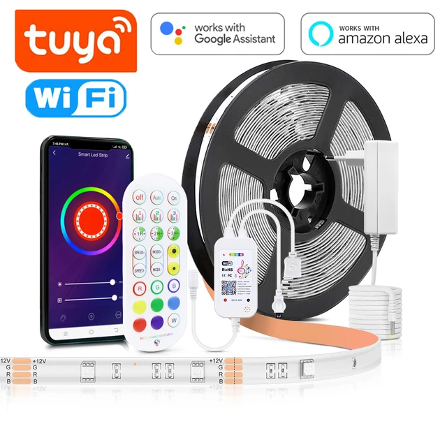 Ruban à intensité variable RGB LED Wi-fi + fonction musique LED/20W 5 m  Tuya