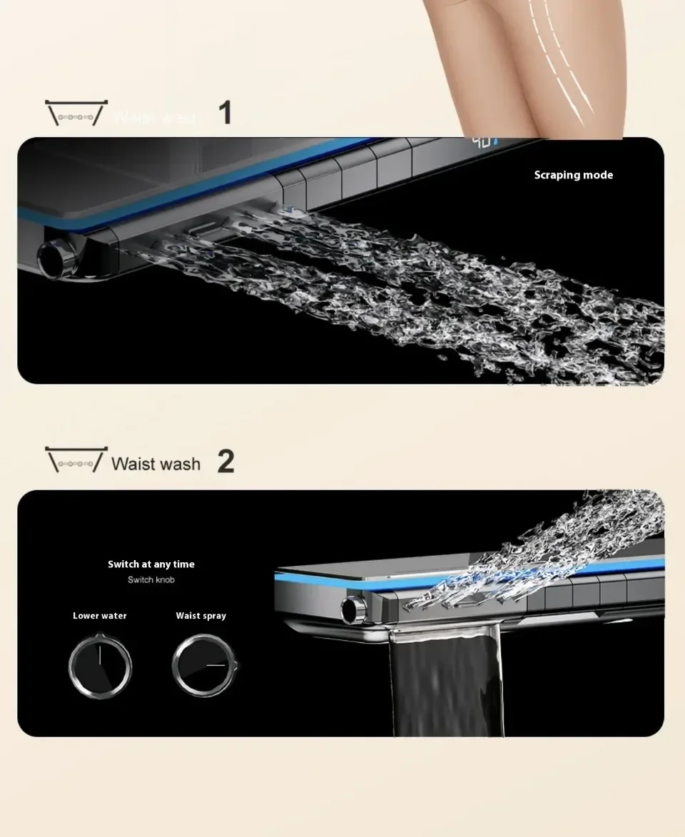 Description Picture 5 of itemSmart Bathroom Shower System Thermostat Head For Bathroom Brass Household Digital Display Set Wall Mount Rainfall shower SPA