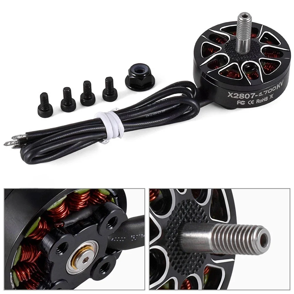 RC FPV 레이싱 드론 멀티콥터용 브러시리스 모터, X2807 2807, 1300, 1500, 1700KV, 2-6S, 4mm 베어링 샤프트 모터, DIY 업그레이드 부품