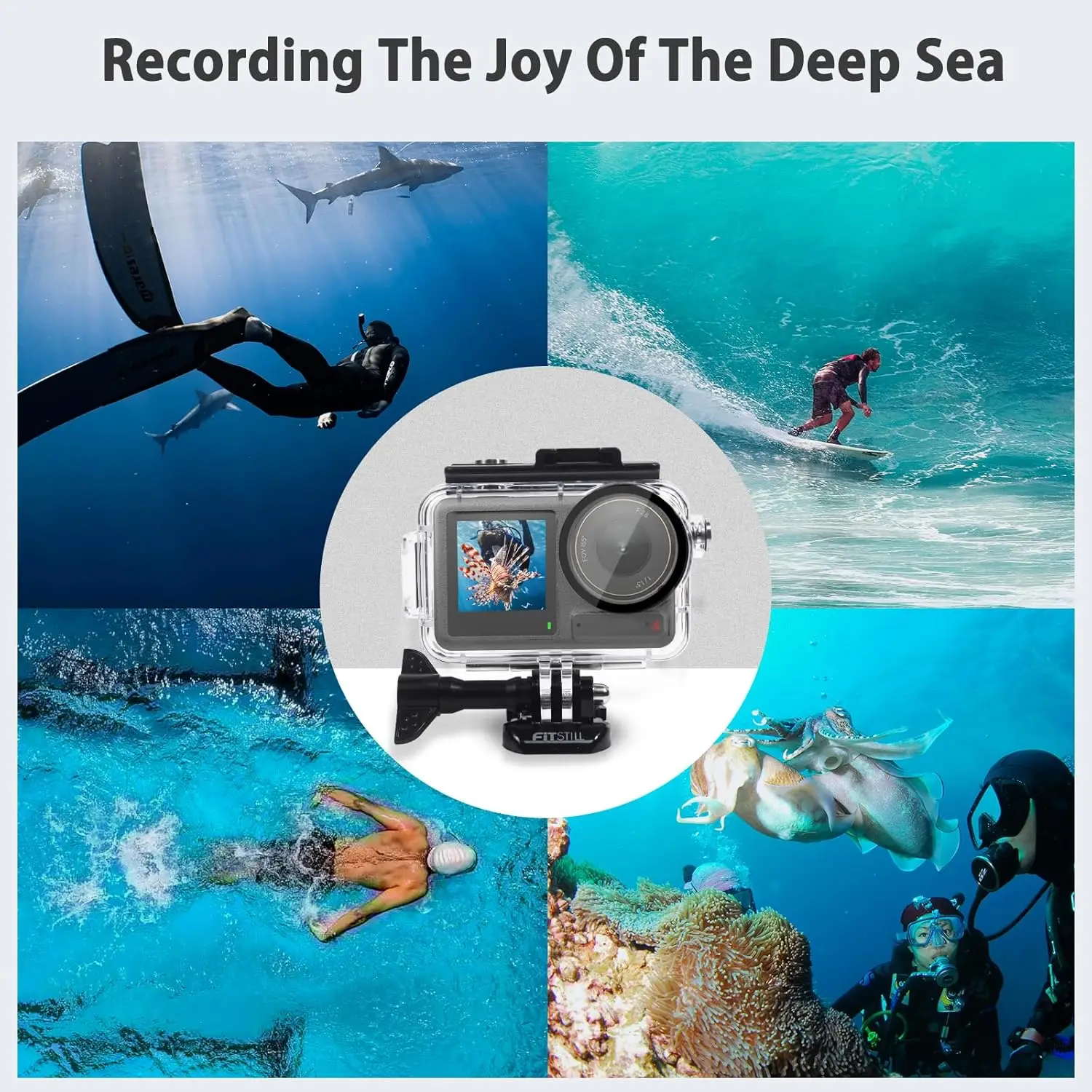 DJI 오스모 액션 5 프로, 액션 4, 액션 3, 오스모 액션 5프로/4/3 카메라 보호 쉘 액세서리와 호환되는 다이빙 케이스