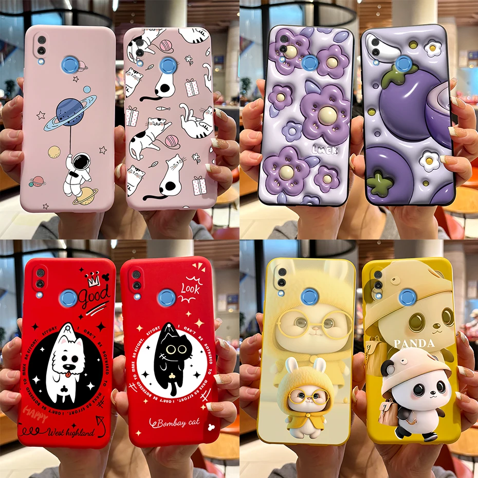 Cute Rabbit & Panda Painted Soft Silicon Cover for Huawei Honor Play 6.3