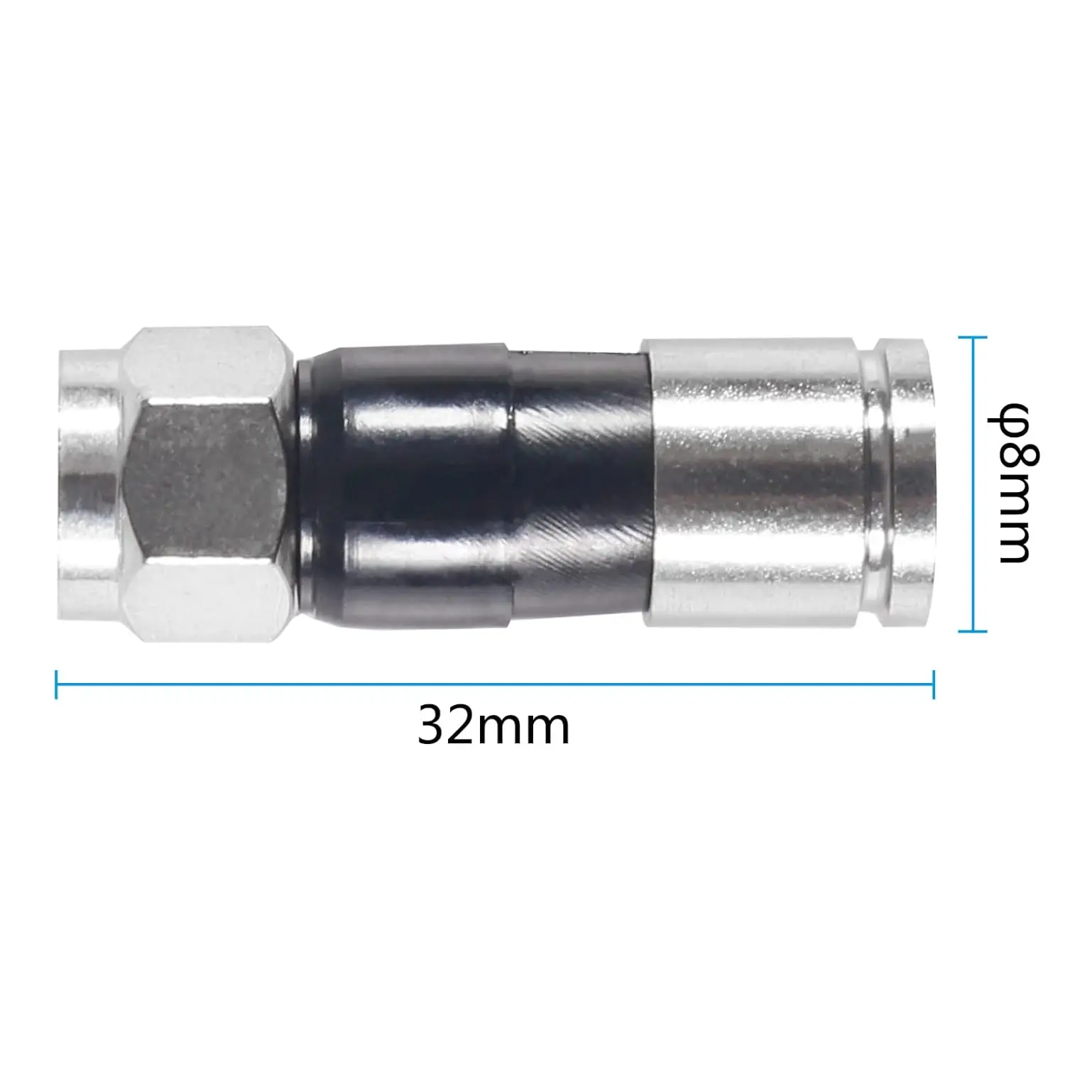 10pcs RG6 Compression Connectors RG6 F Type Connector Coax Coaxial Compression Fitting Waterproof Connection Black and Blue coaxial cable connector