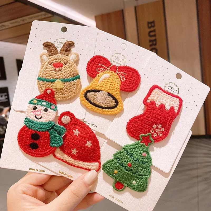 

New Popular Handmade Christmas Headwear Snowman Christmas Tree Side Clip Female Christmas Hat Hairpin