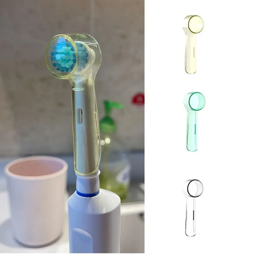 4Pcs Dustproof Electric Toothbrush Cover Portable Transparent Toothbrush Head Protective Cover Replacement Round Head for Oral B