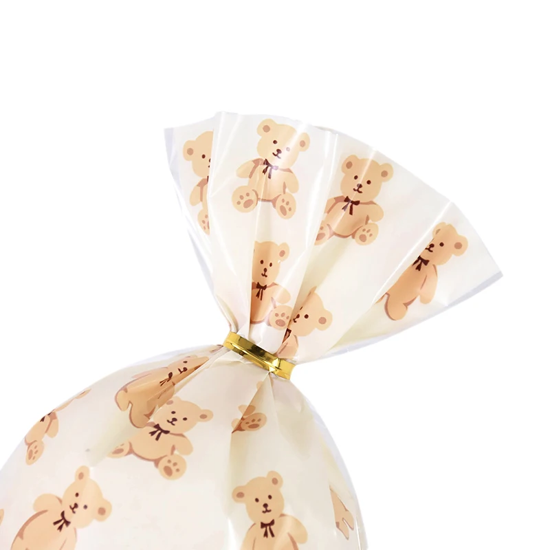 30/50 stücke Teddybär Süßigkeiten Geschenk Tasche Kunststoff Cookie Dessert Verpackung Taschen Kinder Geburtstag Party Dekoration Lieferungen Baby Dusche – Detail 5