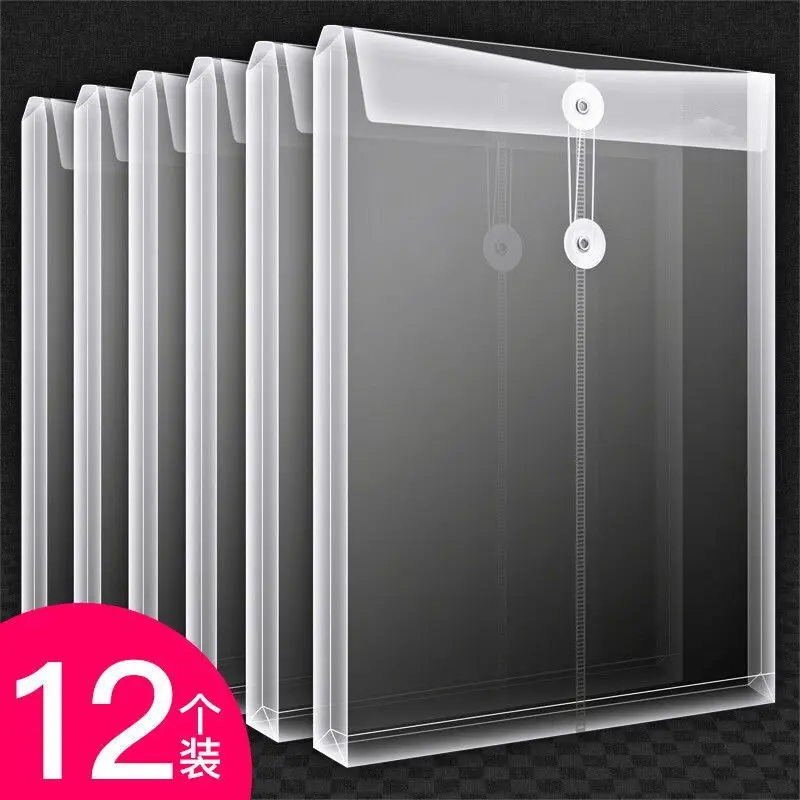 

Thickened File Bag Plastic Transparent A4 Material Information Office Material Financial Statement Storage Plastic