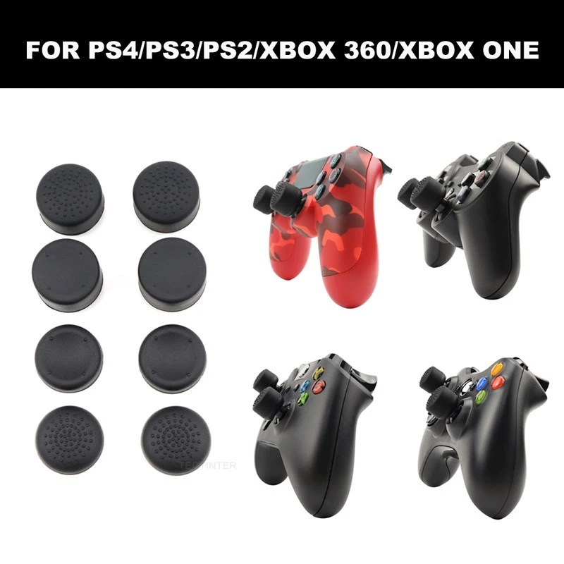 Ps4 S5 Ps3 Ps2用のシリコンアナログスティックコントローラー 8個の交換部品 Xbox 360 One用のレッググリップ Replacement Parts Accessories Aliexpress