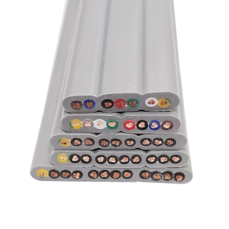 YFFB 플랫 Cable18 17 15Awg 0.75mm2-1.5mm2 2-20코어 유연한, 굽힘, 내유성 이동 크레인 리프트 텔레스코픽 도어 케이블