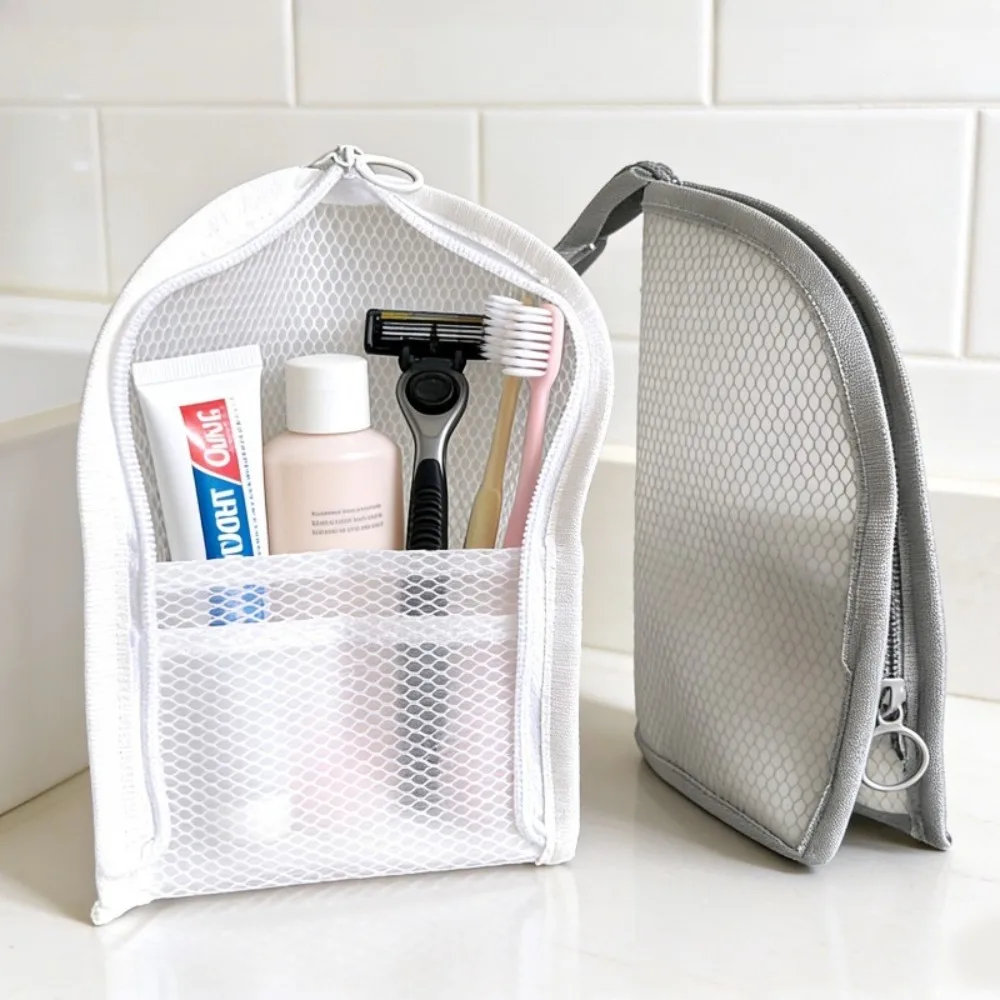 1/2pcs EVA Mesh Cosmetic Bag Travel Stand Storage Makeup Bag Organizer Female Make Up Pouch Portable Toiletry Beauty Case 2