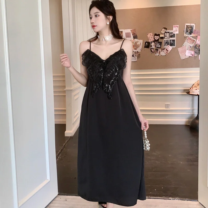Summer New Arrival Chiffon Bathrobe With Ice-silk Nightdress Set Robe Gown Sets Fashion Women's Sweet Elegant Fairy Sleepwear