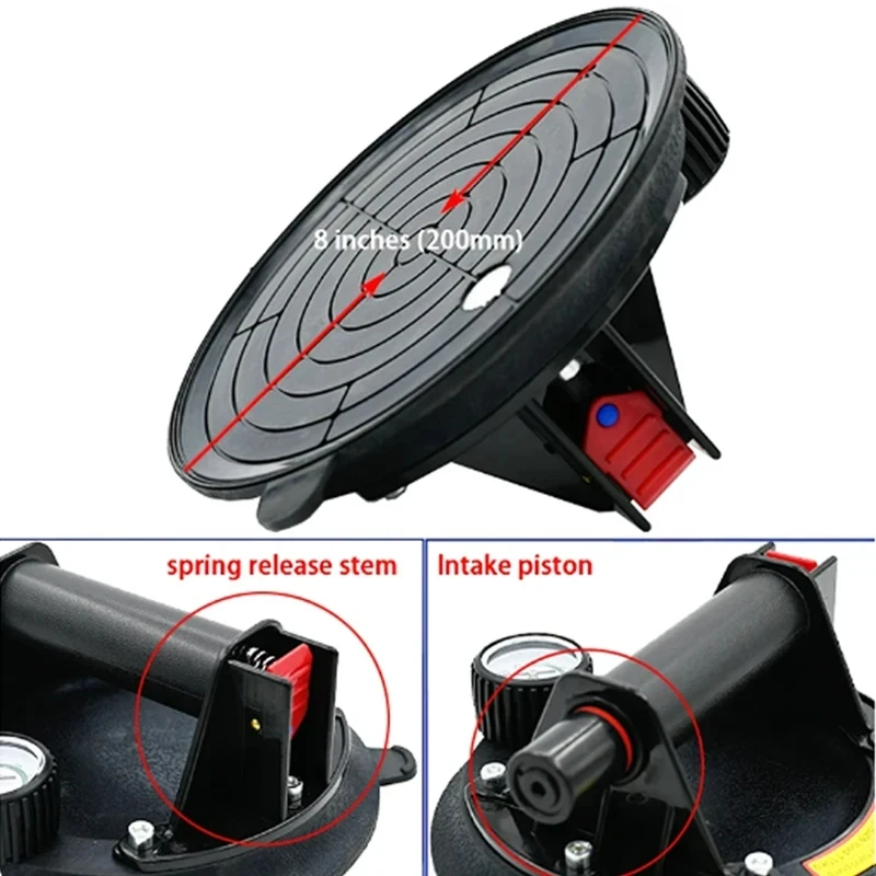 Vacuum Suction Cup 250 Kg Carrying Capacity 8 Inch Heavy Duty Lifter For Granite Tile Glass Manual Lifting vacuum suction cup