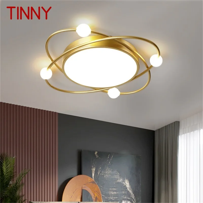 

TINNY Nordic Ceiling Light Contemporary Gold Round Lamp Fixtures LED Home Decorative for Living Bed Room