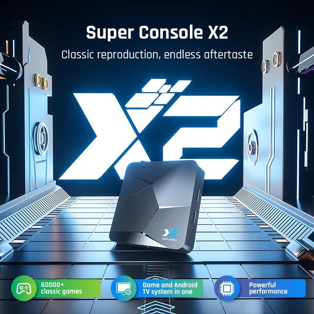 KINHANK Super Console X2 Pro Game Box Retro Video Game Console 60000 Video  Games for ARCADE/MAME/DC/SS with Gamepad Gift for Kid