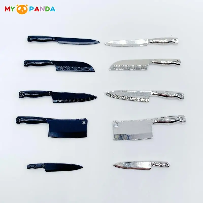 

5Pcs/Set 1/12 Dollhouse Mini Knives Model Kitchen Cooking Utensils Accessories Children's Pretend Play Toys