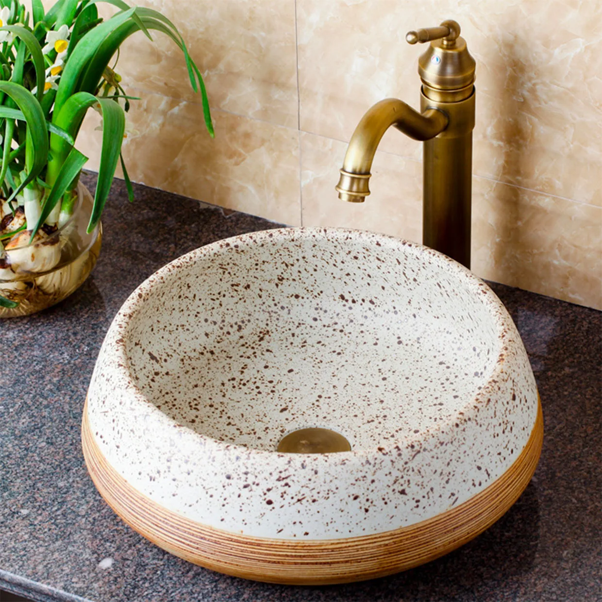 

Countertop basin semi-embedded washbasin square bathroom bathroom narrow basin ceramic semi-hanging basin