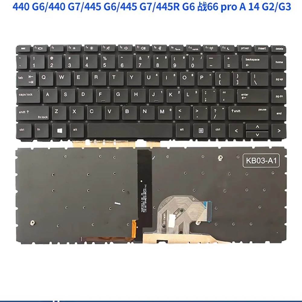 

New Keyboard with backlit for HP 440 G6 445r G7 HSN-Q15C Q17C Q24C Q27C Q21C zhan 66 PRO 14 G2 G3