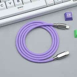 Ultra - Durable 240W Liquid Silicone USB - C Fast Charging Cable - 0.5m (PURPLE)